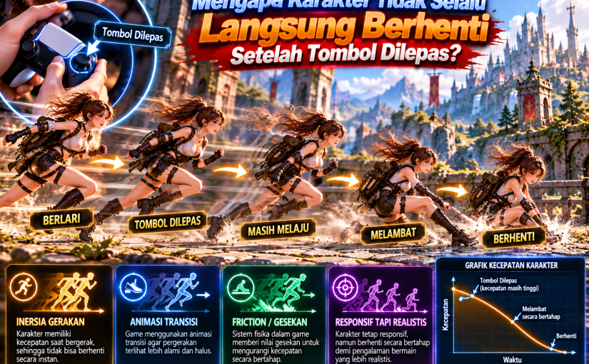 Mengapa Karakter Tidak Selalu Langsung Berhenti Setelah Tombol Dilepas?